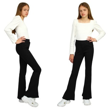 BOOTCUT Спортивные штаны в рубчик-клеш ЧЕРНЫЕ 140