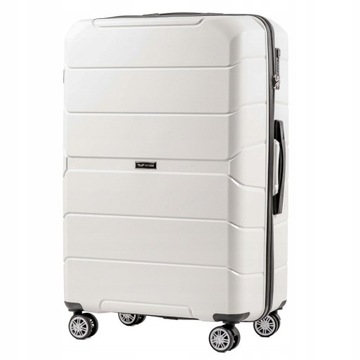 PP05, Duża walizka podróżna Wings L, White - POLIPROPYLEN