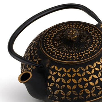Элегантный чайный чайник с чугуном 0,8 л + золотой пивовар Hanako