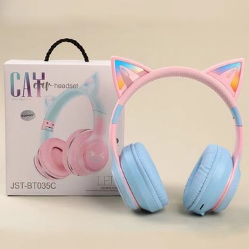 БЕСПРОВОДНЫЕ НАУШНИКИ BLUETOOTH CAT EAR ДЛЯ ДЕТЕЙ НАКЛАДНОЙ МИКРОФОН
