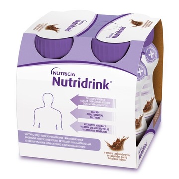 Nutridrink o smaku czekoladowym 4 x 125 ml płynu