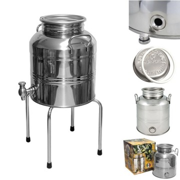 Antałek BECZKA INOX Stal Nierdzewna 5L + KRANIK bańka na bimber WINO wesele