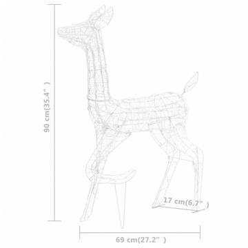 РОЖДЕСТВЕНСКИЙ АКРИЛОВЫЙ ОЛЕНЬ 160 ТЕПЛЫЙ БЕЛЫЙ