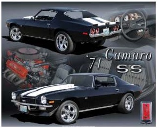 Sign of the Times SZYLD METALOWY PLAKAT '71 CHEVROLET Camaro SS 38 x 30,5cm