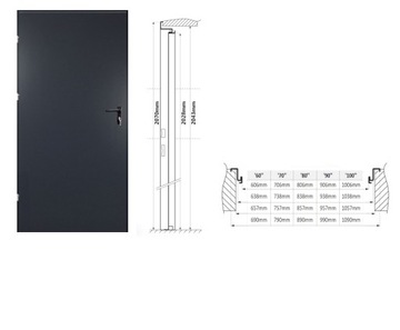 ВНЕШНИЕ ТЕХНИЧЕСКИЕ ДВЕРИ АНТРАЦИТ 80 Левые