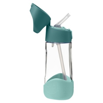 B.box Bidon dla dziecka - butelka na wodę ze słomką tritan 450 ml Emerald