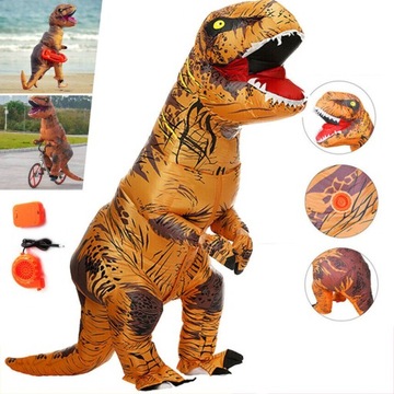 PRZEBRANIE DMUCHANY STRÓJ DINOZAUR T-REX KOSTIUM DUŻY XL HALLOWEEN URODZINY