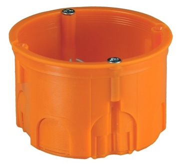 Коробка для скрытого монтажа 60мм, оранжевая пластина, 10 шт.