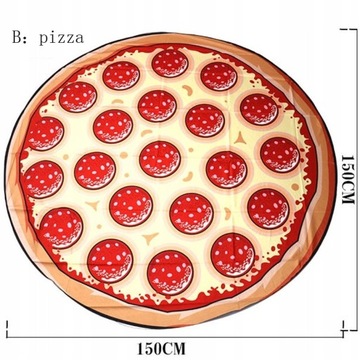 Ręcznik plażowy z wzorem pizza burger