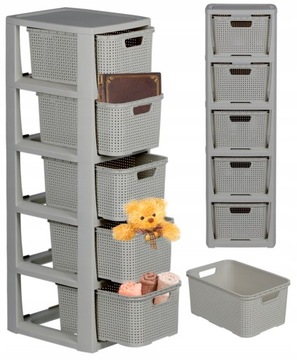 КНИЖНЫЙ ШКАФ, СУНДУК, ПОЛКА ШКАФА С 5 КОРЗИНАМИ, РОТАНД БРАНК