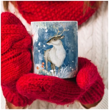 Рождественская кружка. Веселая рождественская кружка с оленями