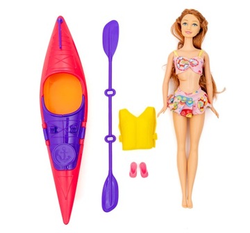 Кукла Кайбиби КАЯКИНГ в лодке-каяке + обувь для весла на байдарке Капок