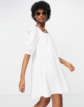 New Look biała sukienka mini z popeliny 44