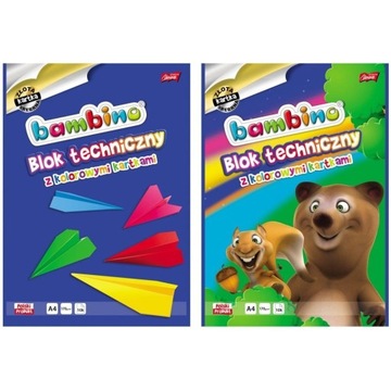Blok techniczny kol. kart.BAMBINO A4 10 k. złota i srebrna k. ST.MAJEWSKI