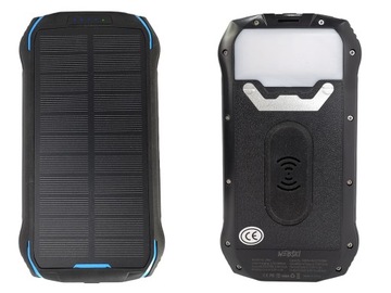 Powerbank pancerny 2xUSB IP66 z latarką na wyprawy