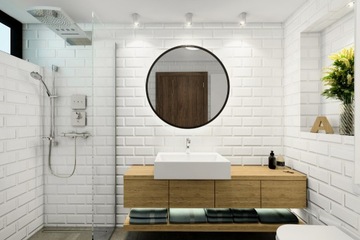 Большое круглое зеркало SAFE 70 см в черной раме LOFT