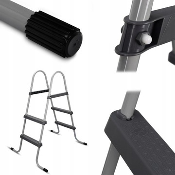 DRABINKA METALOWA DO BASENU INTEX BESTWAY O WYSOKOŚCI DO 84CM