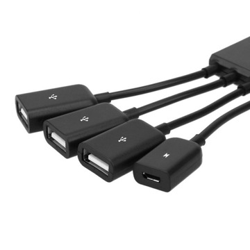 Портативный USB-C / Type-C «папа» на 3 порта USB «мама» + разъем питания Micro USB «мама»
