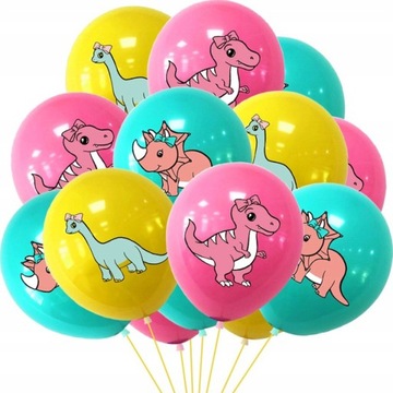 ZESTAW BALONÓW URODZINOWYCH DINOZAURY DINO BALONY