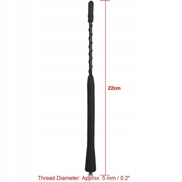 UNIWERSALNA ANTENA SAMOCHODOWA DŁUGI MASZT FM AM 22CM 12V