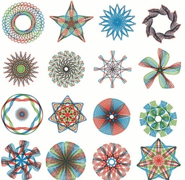 НАБОР ТВОРЧЕСКИХ СПИРОГРАФОВ ДЛЯ РИСОВАНИЯ УЗОРОВ XXL ШАБЛОНЫ РУЧКИ КАРТОЧКИ