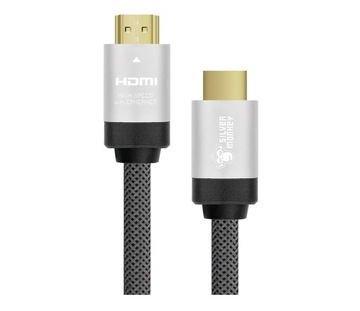Kabel Silver Monkey HDMI - HDMI Oplot 1m Szary