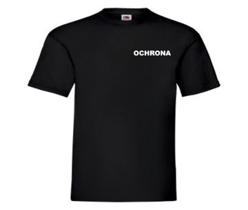Koszulka z Nadrukiem Ochrona Logo Przód+Tył roz. XXL