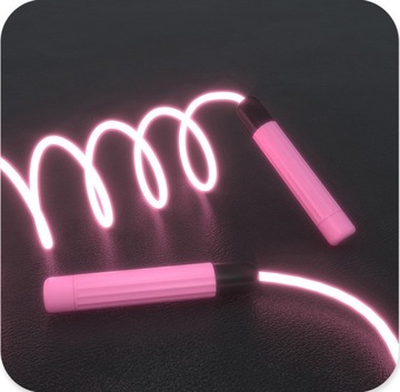 ŚWIECACA SKAKANKA LED 275cm REGULACJA RÓŻOWA