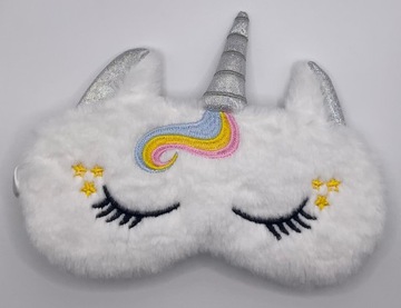МАСКА ДЛЯ СНА ДЛЯ ГЛАЗ РАССЛАБЛЕНИЕ БЕЛЫЙ ЕДИНОРОГ РАДУГА ПЛЮШ