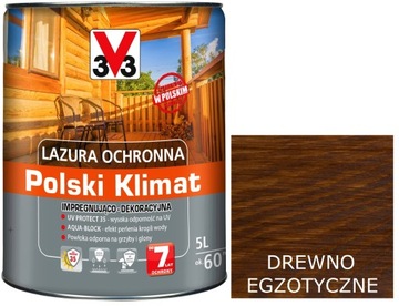 Lazura V33 Polski Klimat 7 lat Drewno Egzotyczn 5L