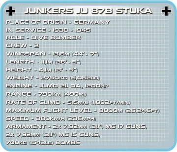 COBI 5705 БЛОКИ JUNKERS JU 87B STUKA БОМБЕР