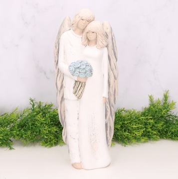Гипсовый свадебный ангел для пары, белый, 34 см.