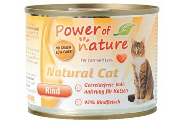 POWER OF NATURE Natural Cat WOŁOWINA 200g PREMIUM MOKRA KARMA DLA KOTA