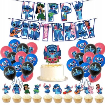 Stitch Dekoracje Urodzinowe BALONY Zestaw