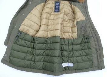 GAP UPCYLLED PUFFER STORM Parka SRR plus kurtka KHAKI XS/S