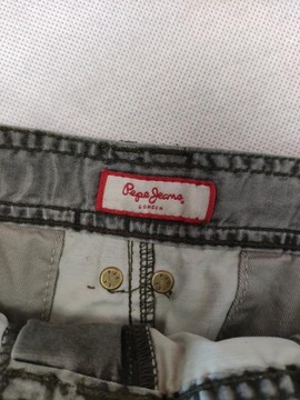 PEPE JEANS SPÓDNICA MINI METALICZNA Z METKĄ r. S