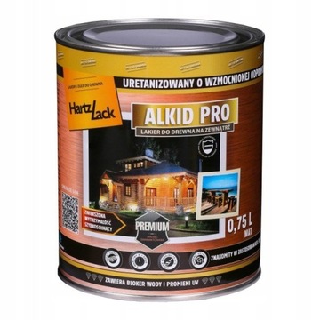 HartzLack Lakier ALKID PRO do drewna POŁYSK 0,75L