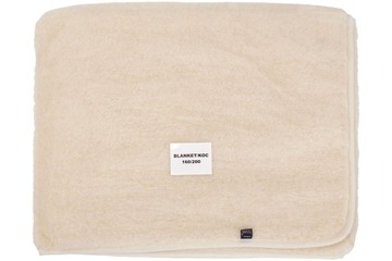 Koc wełniany naturalny 100% merynos 160x200 ecru
