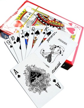 KARTY DO GRY ZESTAW KART POKER POWLEKANE 54 SZT