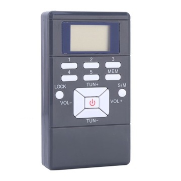 LCD FM PRZENOŚNE MINI RADIO Szary Słuchawkami
