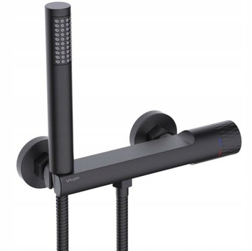 BATERIA WANNOWA NATRYSKOWA ŚCIENNA VALVEX POLSKA DECOR BLACK CZARNA CLICK