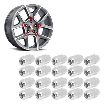 20 шт. Гайки с хромированной отделкой.