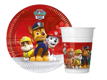 Zestaw Talerzyki Kubeczki Paw Psi Patrol Urodziny