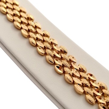 ELEGANCKA ZŁOTA BRANSOLETKA DAMSKA ZE STALI CHIRURGICZNEJ 18K SZEROKA