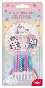 Świeczki urodzinowe 12 sztuk + 3 świeczki figurki jednorożec UNICORN