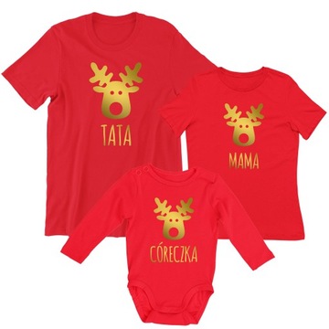 KOMPLET KOSZULKI DLA RODZINY NA ŚWIĘTA SESJĘ 2+1
