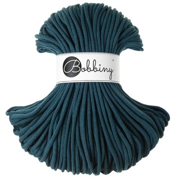 Sznurek makrama Bobbiny 5mm pleciony Petrol