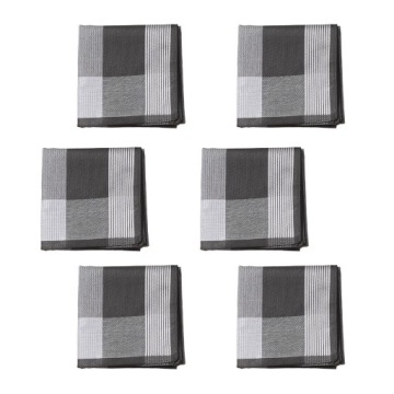 6 шт. Бавовна Для чоловіків Pocket Square Хустинки для бабусі й дідуся Пором Сірий