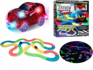 ŚWIECĄCY TOR WYŚCIGOWY 3,35m Auto LED 220 ELEMENTÓW Oryginał MAGIC TRACKS