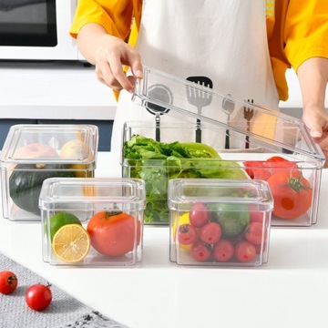 4 ПРОЗРАЧНЫХ КОНТЕЙНЕРА ДЛЯ ХРАНЕНИЯ ПРОДУКТОВ, ОРГАНАЙЗЕР ДЛЯ ХОЛОДИЛЬНИКА